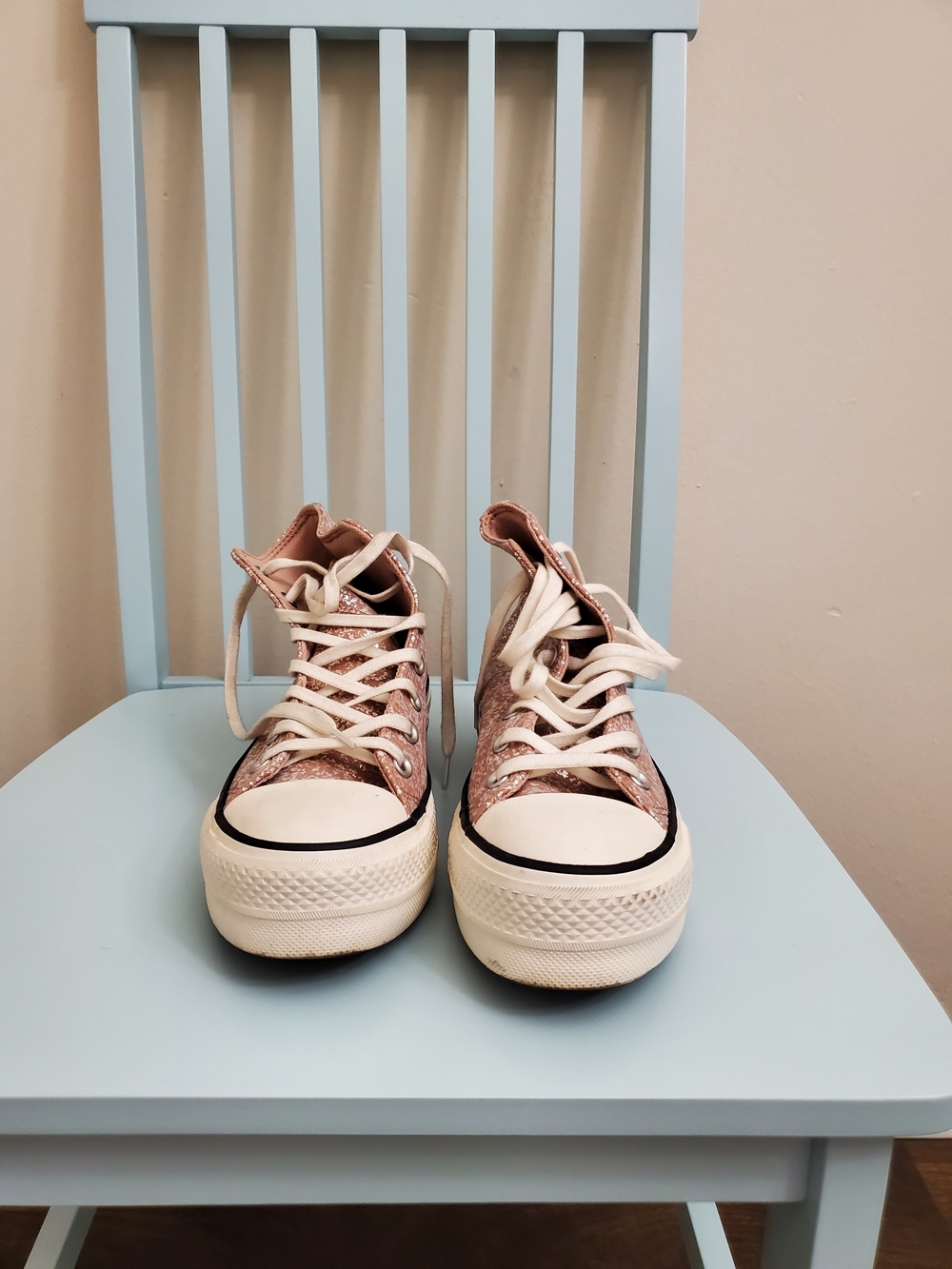 Convers High Top Platform Metallic Rose High-Top Sneakers
